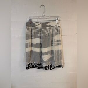 Jennet Sheer Layered Skirt Gray Ivory Chain Waist Detail XS